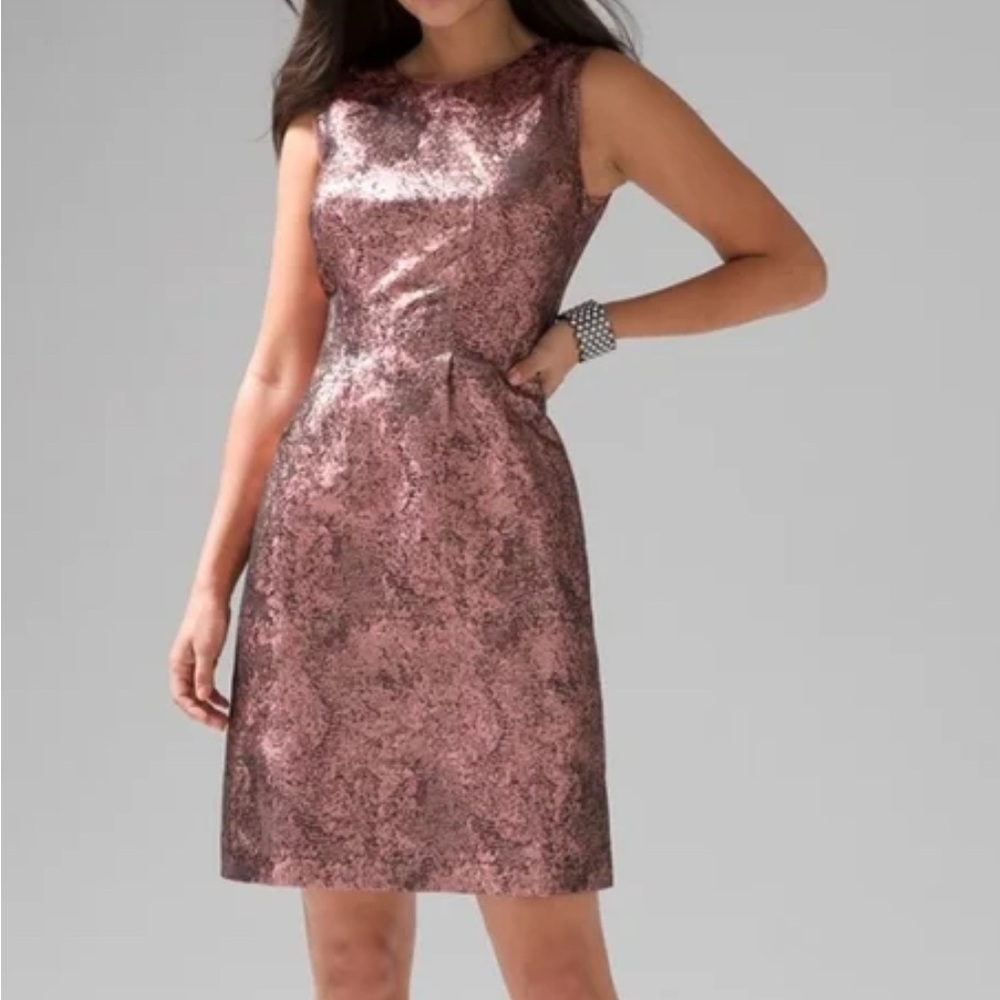 WHBM Metallic Snake Print Jacquard Dress